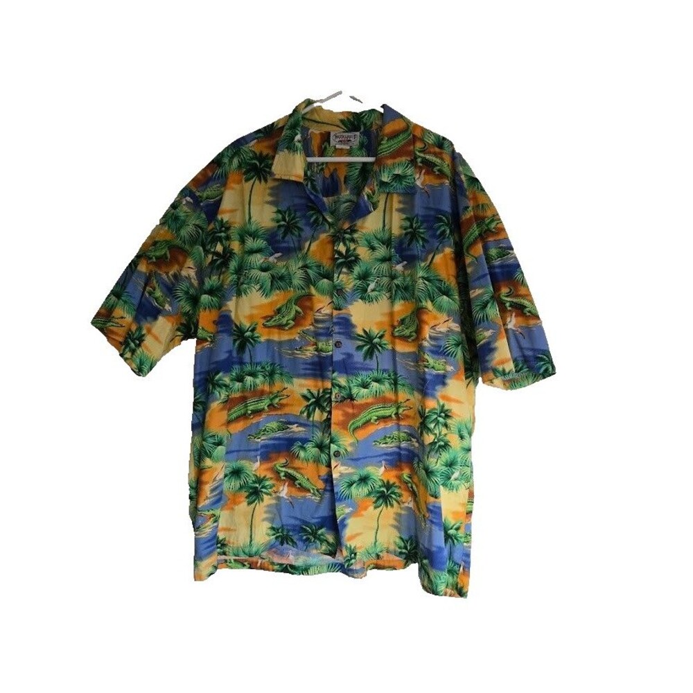 Pacific Legend Apparel Hawaiian Shirt - Alligator Crocodile - USA - Mens 3XL